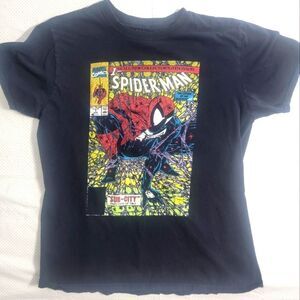 Marvel Spiderman Tee Men Large Black Shirt Mcfarlane Sub-City Arachknight Comic